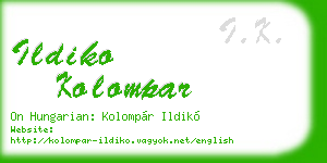 ildiko kolompar business card